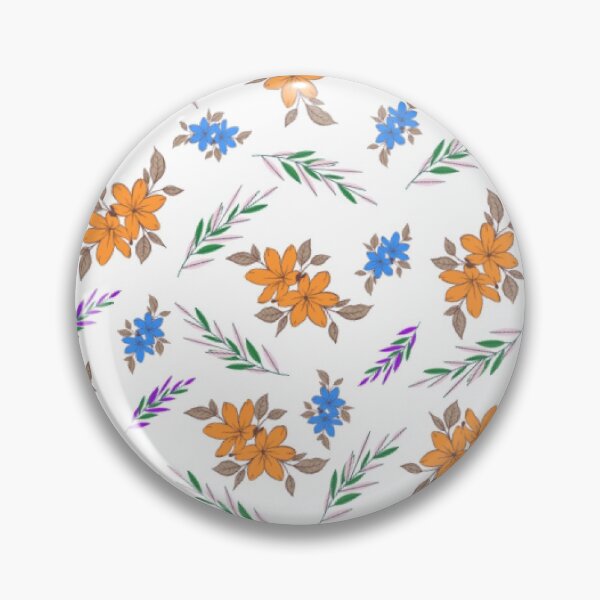 Aperçu de l'œuvre Motif floral orange et bleu avec des feuilles 2 créée et vendue par PatternHeavens.