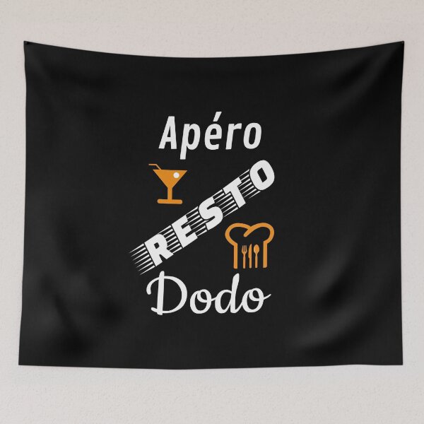 Item preview, aperitif resto dodo humor black background navy funny fun funny designed and sold by sex-sansbol.