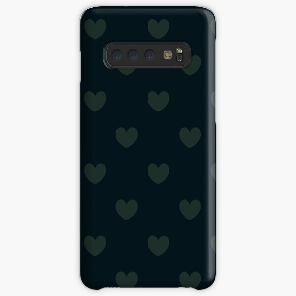 Muted hearts in khaki and navy polka dot pattern Samsung Galaxy Snap Case