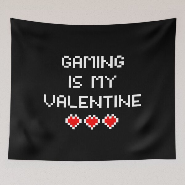 Item preview, Gaming is my valentine retro pixel font 8 bit style white designed and sold by hendeJens.