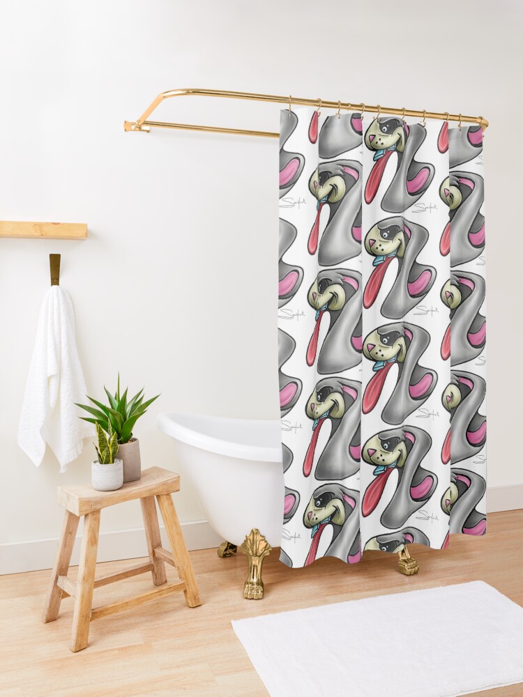 Alternate view of Morphed Rabbit stuck inside a shape Shower Curtain