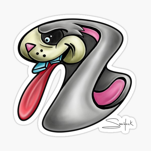 Morphed Rabbit stuck inside a shape Sticker