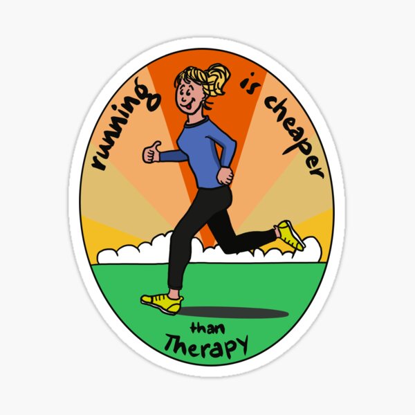 running is cheaper than therapy -laufen ist billiger als Therapie, gute Vorsätze für 2021 Sticker