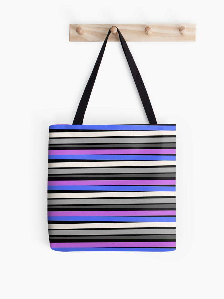 Colorful Simple purple and blue horizontal lines stripe art pattern by  Kartiki Tote Bag for Sale by Repeat Pattern