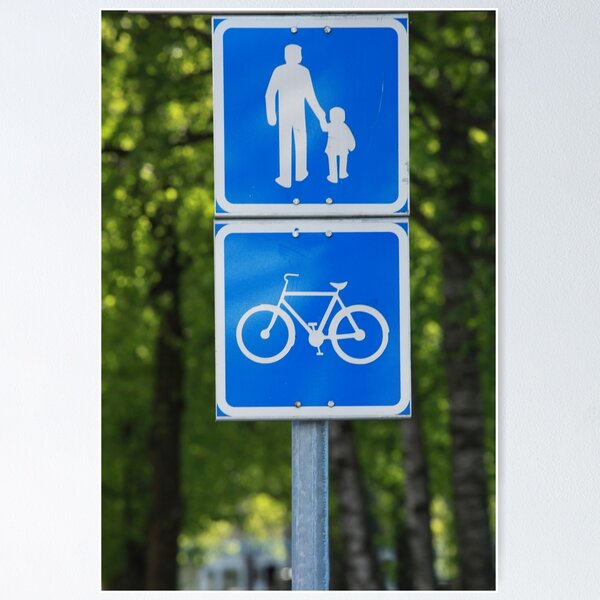 Item preview, Road sign bicycle path and pedestrian with children designed and sold by mrivserg.