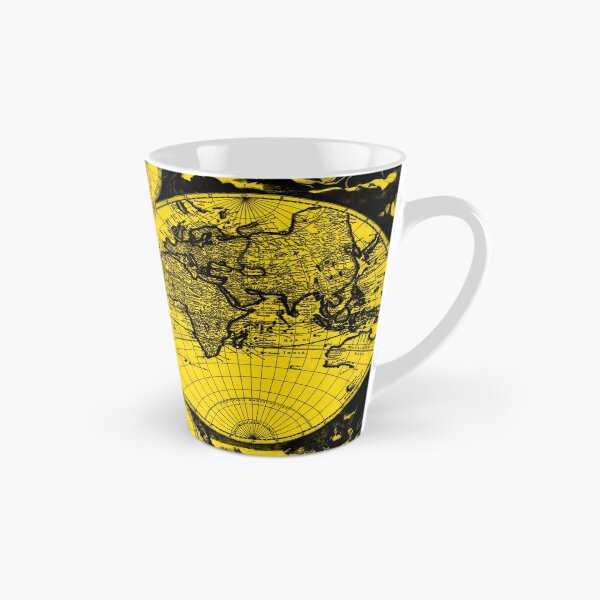 Item preview, Vintage Map of The World (1685) Black & Yellow  designed and sold by BravuraMedia.