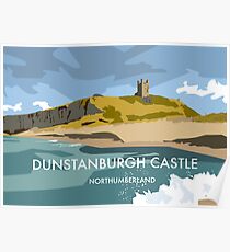 Dunstanburgh Castle - Railway Art Style Poster