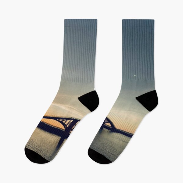 Item preview, Xiying Rainbow Bridge with Sunset and Blue Grey Sky designed and sold by Buzzzzz8484.