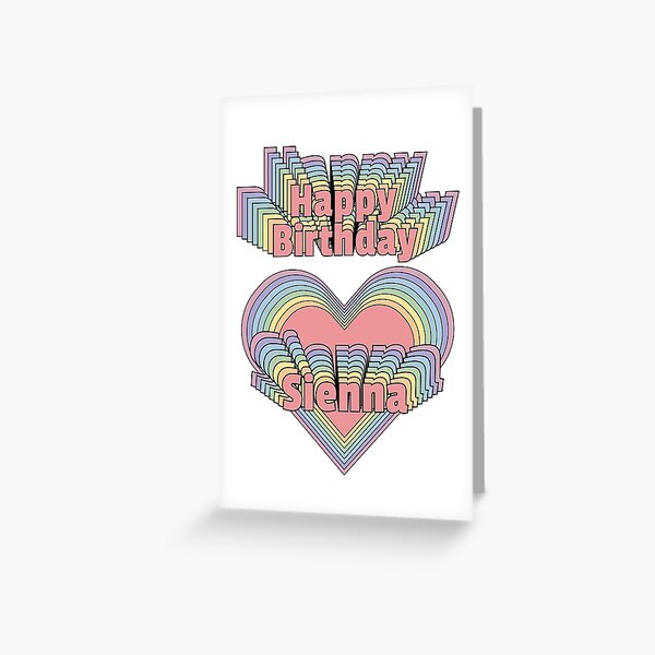 Item preview, Sienna Happy Birthday Layered Retro Pastel Rainbow designed and sold by SplashNSplatter.