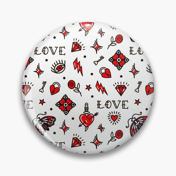 Item preview, Valentines Day in old school style seamless pattern. Vector illustration. Design For Valentines Day designed and sold by Dustick.