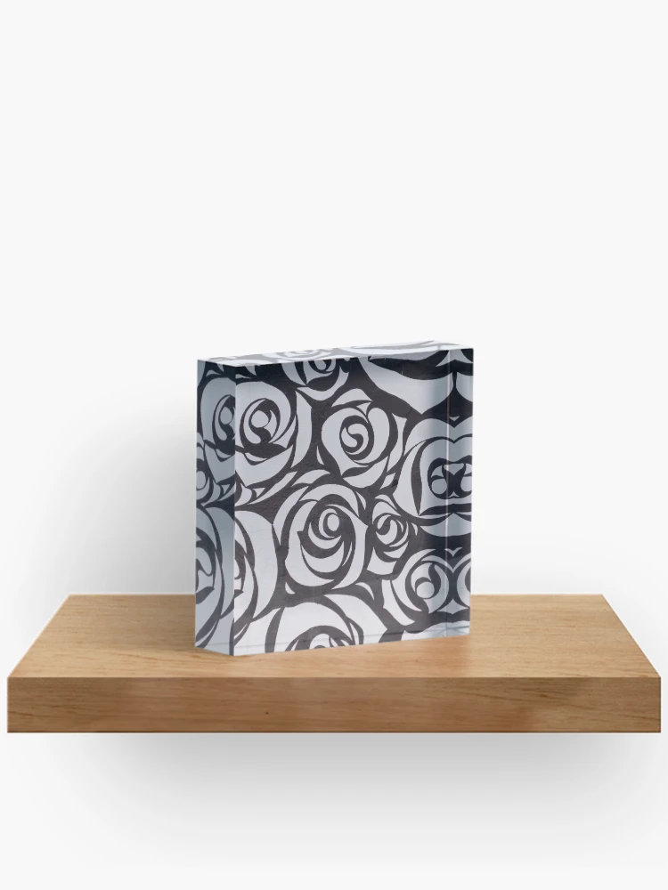 Thumbnail 2 von 5, Acrylblock, Negative Rosen designt und verkauft von PatternPalace.