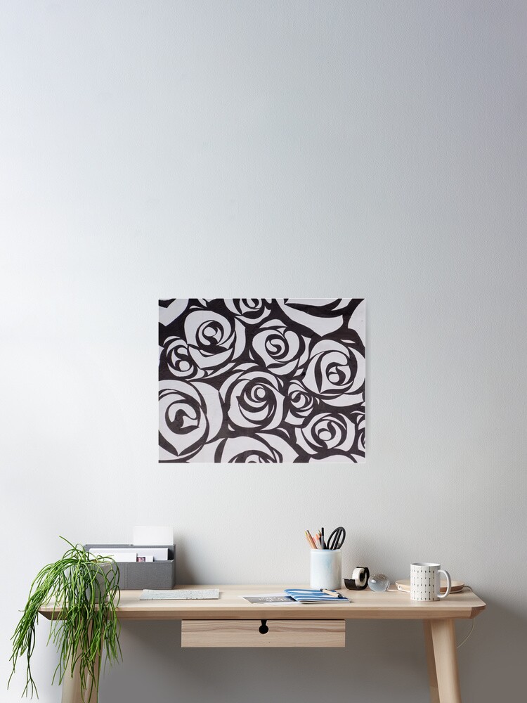 Thumbnail 2 of 3, Poster, Negative Roses designed and sold by PatternPalace.