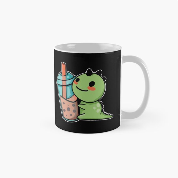 Item preview, Cute Dinosaur With Boba Tea designed and sold by OnepixArt.