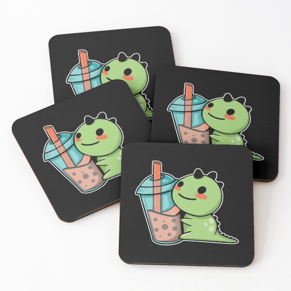 Item preview, Cute Dinosaur With Boba Tea designed and sold by OnepixArt.
