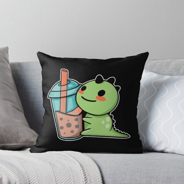 Item preview, Cute Dinosaur With Boba Tea designed and sold by OnepixArt.