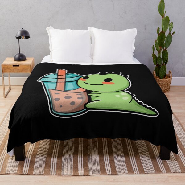 Item preview, Cute Dinosaur With Boba Tea designed and sold by OnepixArt.