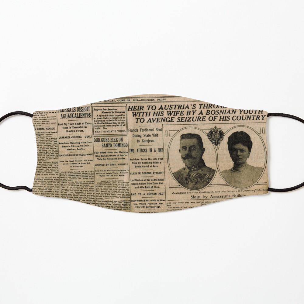 Old Newspaper, ur,kids_mask_7x3_flatlay_front,product,1000x1000