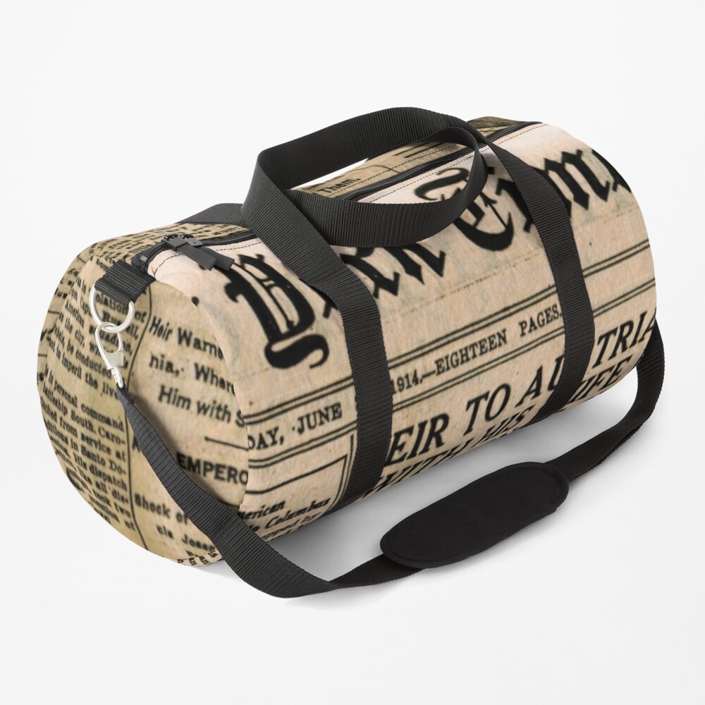 Old Newspaper, ur,duffle_bag_small_front,square,1000x1000