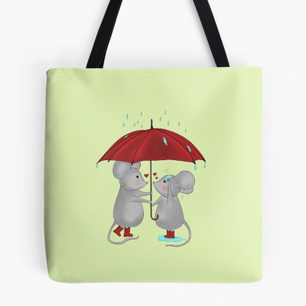 Item preview, Mice under Umbrella - Green designed and sold by Kittys-Art.