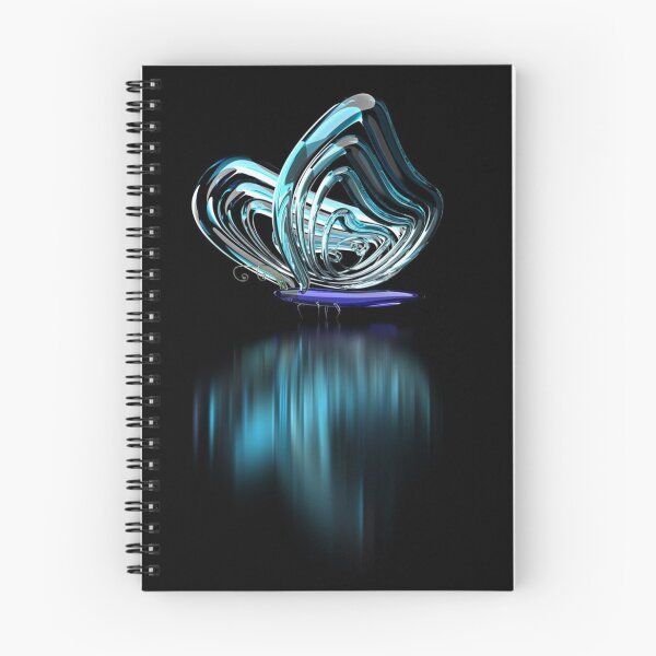 Item preview, Blue Glass Butterfly in Black Background, Nice phone cover or notebook designed and sold by AMS-ART.