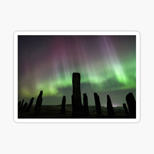 Callanish standing stones and Aurora Sticker