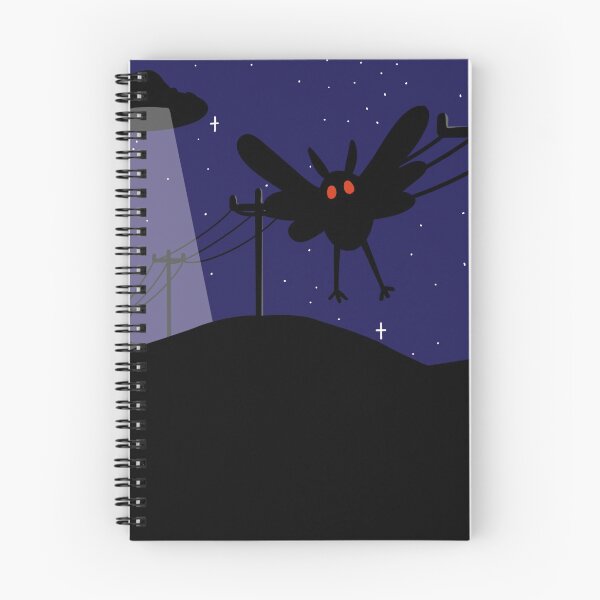 Item preview, mothman cryptid alien night landscape designed and sold by dandelion-draws.