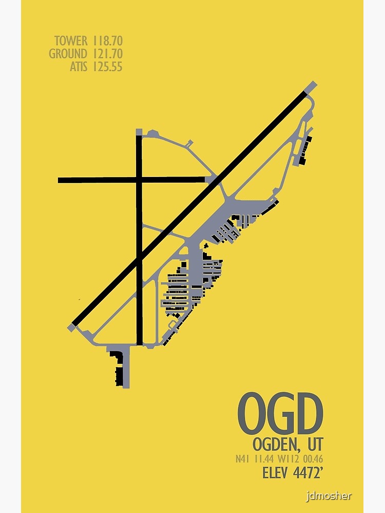 "Airport Diagram (KOGD) Ogden, Utah" Poster by jdmosher Redbubble