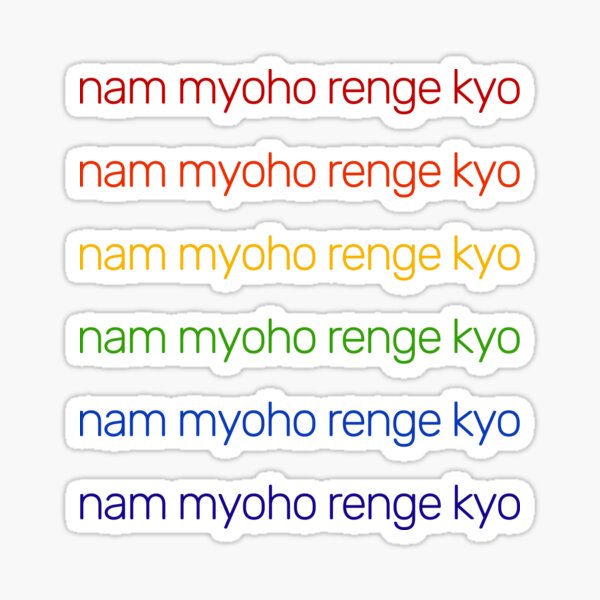 Artikel-Vorschau von Nam Myoho Renge Kyo Regenbogen-Typografie, designt und verkauft von wordznart.
