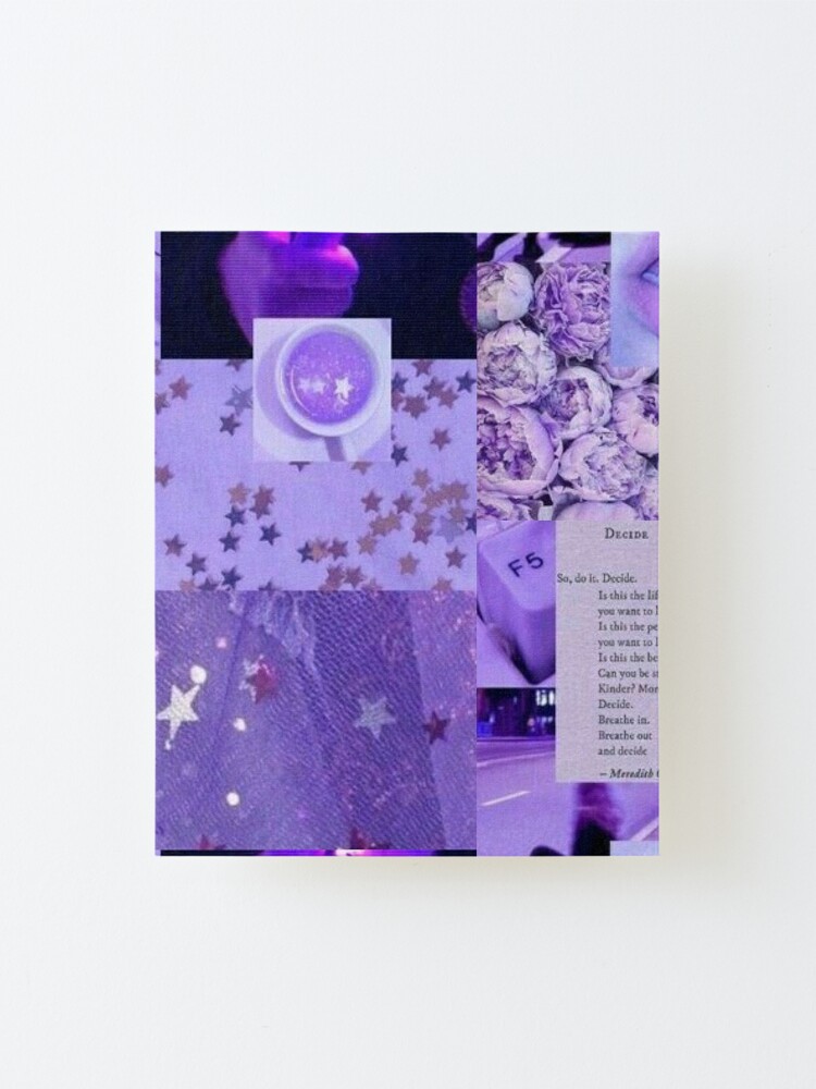 Y2k Purple Aesthetic Collage Mounted Print For Sale By Cloudy Moon Redbubble