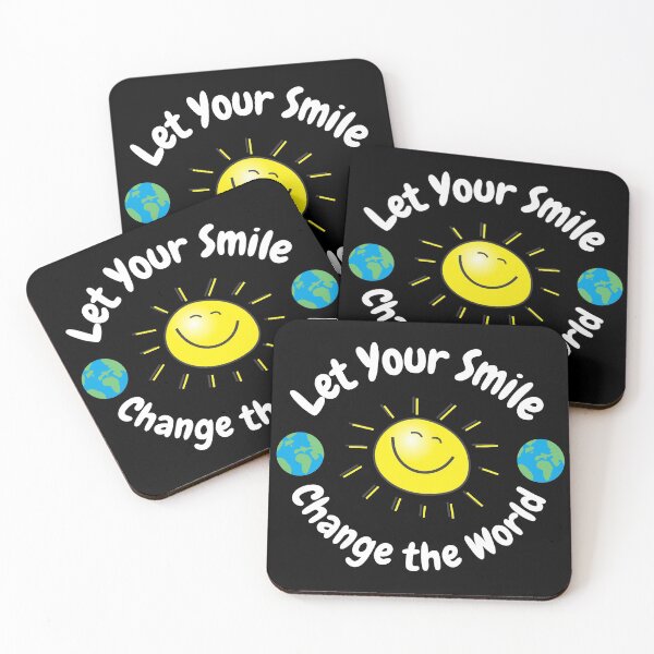 Aperçu de l'œuvre Laissez votre sourire changer le monde Texte blanc créée et vendue par JEL-Designs.