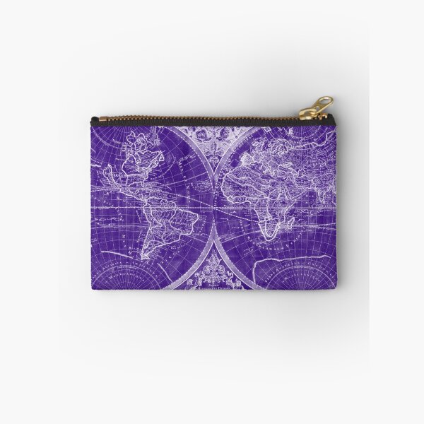 Item preview, World Map (1691) Purple & White designed and sold by BravuraMedia.
