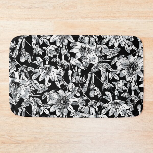 Item preview, Black and White Passion Fruit Flowers designed and sold by Carolina Diaz.