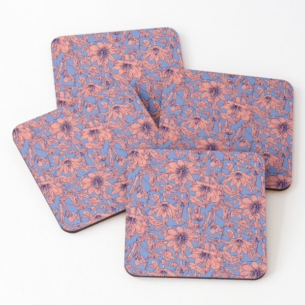 Item preview, Purple and Coral Passion Fruit Flowers designed and sold by Carolina Diaz.