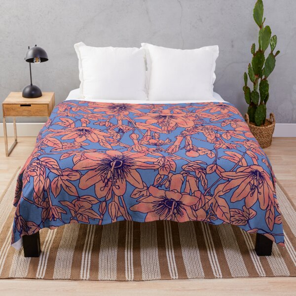 Item preview, Purple and Coral Passion Fruit Flowers designed and sold by Carolina Diaz.