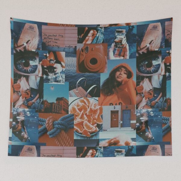 Item preview, Y2K blue and red aesthetic collage  designed and sold by cloudy-moon.