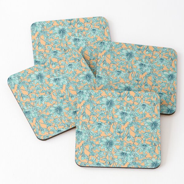 Item preview, Yellow and Turquoise Passion Fruit Flowers designed and sold by Carolina Diaz.