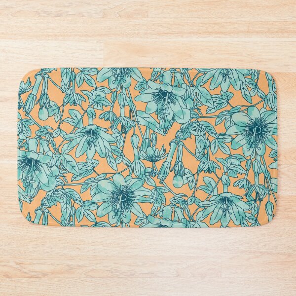 Item preview, Yellow and Turquoise Passion Fruit Flowers designed and sold by Carolina Diaz.