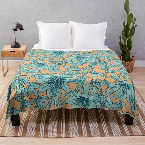 Item preview, Yellow and Turquoise Passion Fruit Flowers designed and sold by Carolina Diaz.
