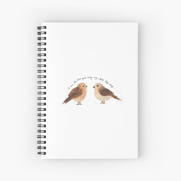 Marriage Vow Sparrow Birds Painting: "I vow to love your song my whole life long" by Meia Geddes Spiral Notebook