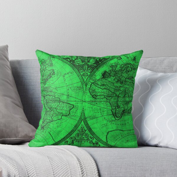 Item preview, World Map (1691) Green & Black  designed and sold by BravuraMedia.