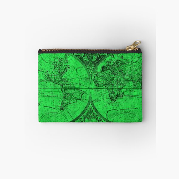 Item preview, World Map (1691) Green & Black  designed and sold by BravuraMedia.