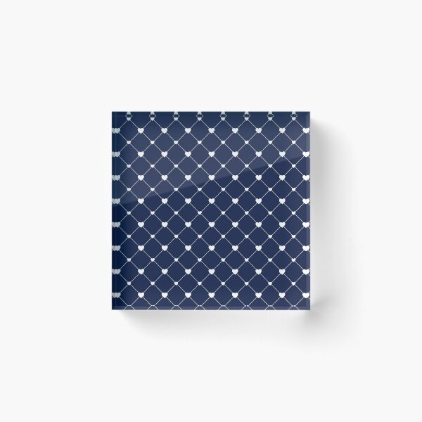 Item preview, White hearts and rhombuses on a navy blue background designed and sold by IoanaHraball.