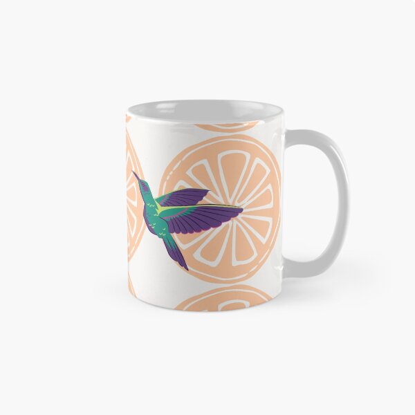 Item preview, Tropical hummingbirds with citrus fruit pattern designed and sold by TheWaterBirds.