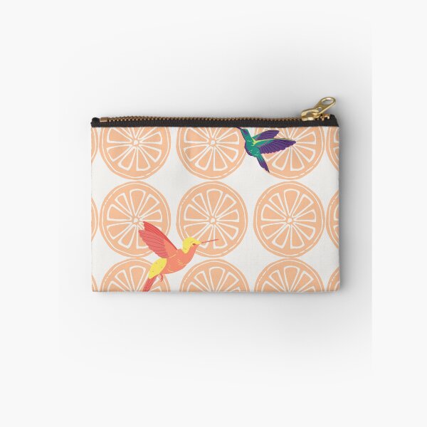 Item preview, Tropical hummingbirds with citrus fruit pattern designed and sold by TheWaterBirds.