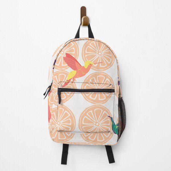 Item preview, Tropical hummingbirds with citrus fruit pattern designed and sold by TheWaterBirds.