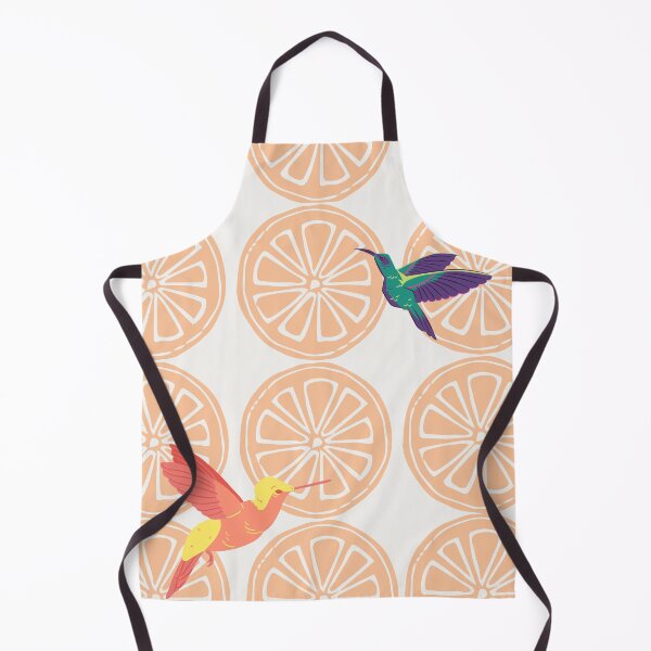 Item preview, Tropical hummingbirds with citrus fruit pattern designed and sold by TheWaterBirds.