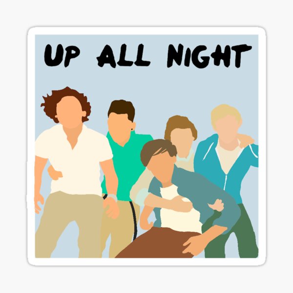 Up All Night Cartoon One Direction Sticker By Andreariv Redbubble