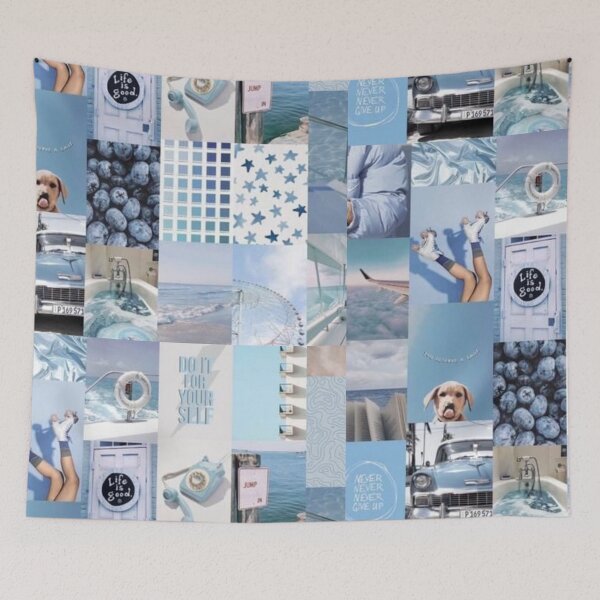Item preview,  Y2K blue aesthetic collage  designed and sold by cloudy-moon.