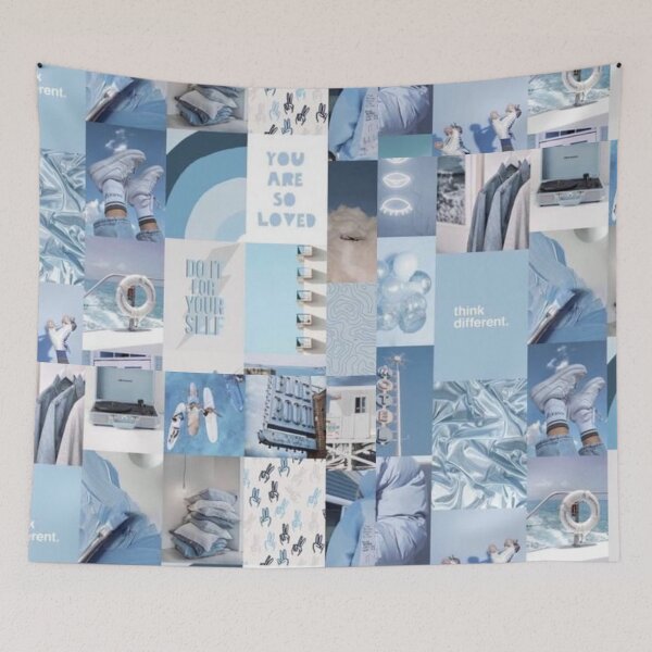 Item preview, Y2K blue aesthetic collage  designed and sold by cloudy-moon.
