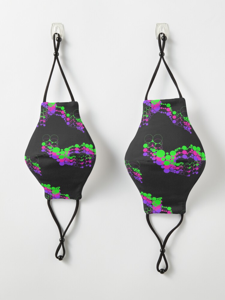 Alternate view of Neon Funk Bubble Circles Abstract Mask